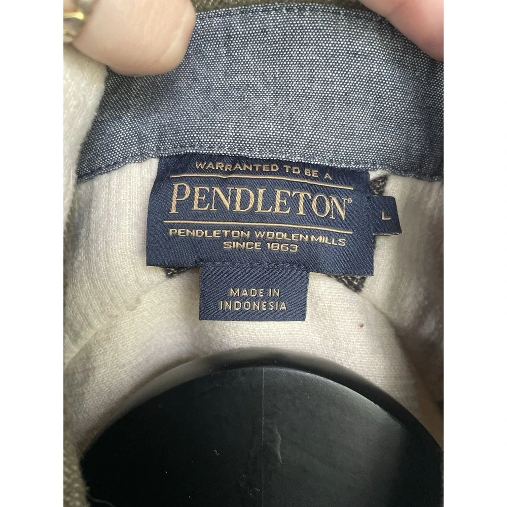 Pendleton Men's L Ultrasoft Flannel Blanket Shirt Glacier National Park Edition
